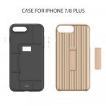Wholesale Apple iPhone 8 Plus / 7 Plus Cabin Carbon Style Stand Case (Rose Gold)